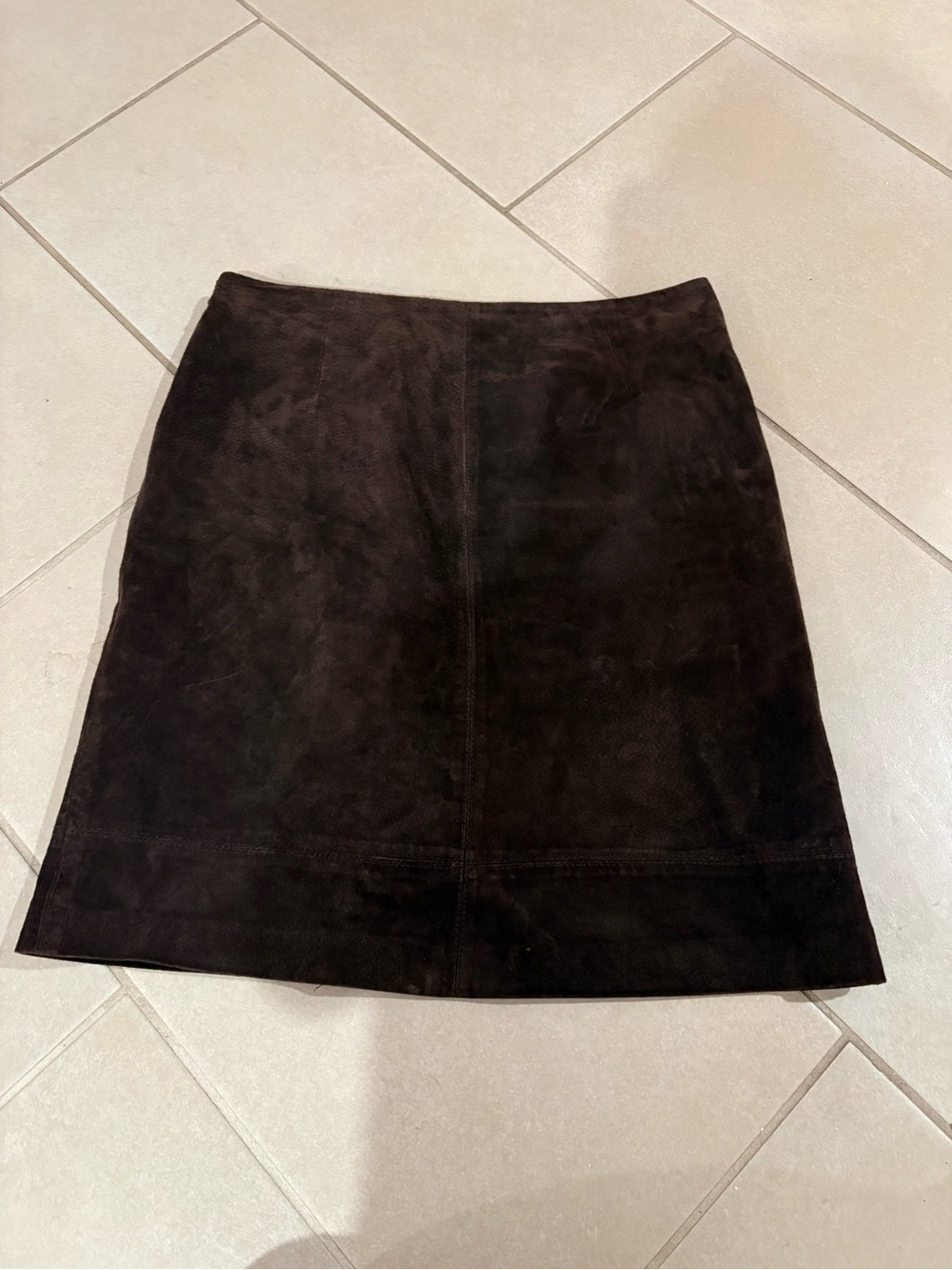 Vtg Danier Brown Suede Leather Pencil Skirt Sz 10 90s Minimalist Dark academia